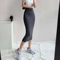 Elastic Mid-Waist Skirt Women's Spring Summer Sexy Straight Cut Cotton Blend Tight Fit A-Line Skirt Fashionable Elegant