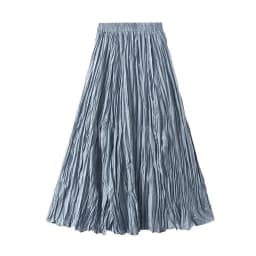 Light Luxury Irregular Slimming Pleated A-line Skirt for Women High Waist Solid Color Loose Fashion Skirts Casual Spring New