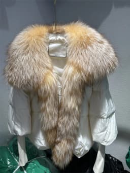 OFTBUY New Duck Down Jacket Winter Coat Women Super Large Real Silver Fox Fur Collar Jacket Knit Sleeve Fashion Luxury Outerwear