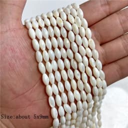 15X6mm Long Stripe Shell Beads Point Stick Mother of Pearl Shell Slice Loose Beads for DIY Making Jewelry Necklace Accessories