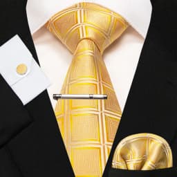 8cm Silk Mens Ties Green Black Ties Plaid Stripe Necktie Pocket Square Cufflinks Tie Clips Set Men's Wedding Business Party Tie