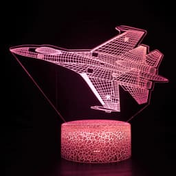 Airplane 3D Illusion Lamp LED Night Light 7 Colors USB Touch LED Table Desk Decor Lamps Gift for Kid Boy Pilot Plane Lover