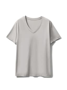 SuyaDream, Women Solid T Shirts, 10% Silk 58% Cotton, V Neck, Short Sleeved Tee, 2025 Summer Candy Colors Basic Cozy Top