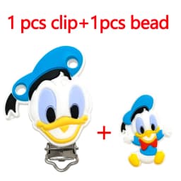 2pcs/set Silicone Cartoon Animal Pacifier Clip Molar Bead DIY Pacifier Chain Jewelry Accessories