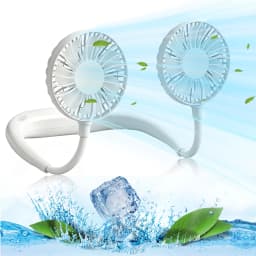 USB Rechargeable Mini Sports 3-Speed Adjustable Neck Dual Fan Home OfficeOutdoor Travel Portable Hanging Neck Fan
