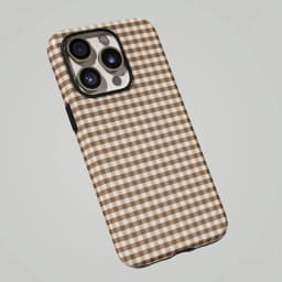 Fashion Brown Plaid Phone Case for IPhone 17 16 15 14 13 12 11 X XS XR XSMAX 7 8 Air Pro Max Plus Luxury Double-layer Back Cover