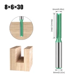3mm-20mm Diameter 8mm Shank Straight Bit Tungsten Carbide Single Double Flute Router Bit Wood Milling Cutter For Woodwork Tool