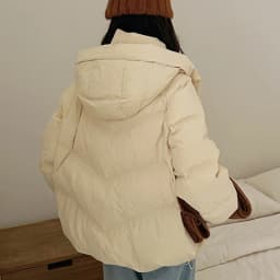 Thicken Warm Stand Collar Hooded Parkas Women Swinter Olid Color Long Sleeve Short Puff Parkas Zipper Button Cotton Padded Coats