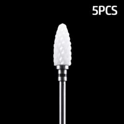 5pcs Ceramic Milling Cutter For Manicure Set Nail Drill Bit Mill Manicure Machine Pedicure Tools for Removing Gel File 3/32 Inch