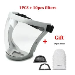 Dustproof PM2.5 Replaced Filters For Transparent Protective Full Face Shield Windproof Anti-Dust Mask Anti-splash Safety Glasses