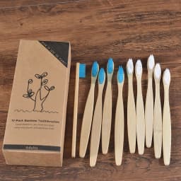 10Pcs Bamboo Toothbrush Eco Friendly Wooden Tooth Brush BPA Free Soft Bristle Tip Charcoal Adults Oral Care Toothbrushes