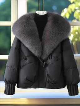 Winter New Warm Thicke Parka Coat Removable Fur Collar Loose Bread Coat Loose Chic Down Cotton-Padded Coat Women's Outwear