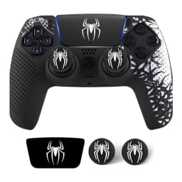 Anti-Slip Controller Skin Shell for PS5 Controller Silicone Cover Case with Rubber Thumb Grip Gaps and Touch Pad Sticker For PS5