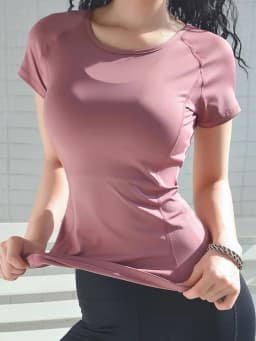 Mesh panel short-sleeve T-shirt women's Korean-style summer trendy small batch black top