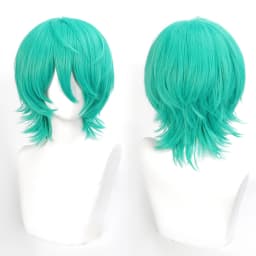 35cm Short Black Spiky Cosplay Wig Pre-Teased Crown Heat Resistant Synthetic Wig Layered Flipped-out Universal Anime Wig