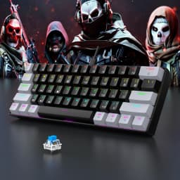 60% Wired Gaming Mechanical Keyboard RGB Backlit Ultra Compact Mini Layout for PC/Mac Gamers And Typists Easy Travel Design