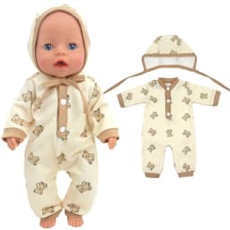 Doll Winter Clothes Fits for 17 Inch Baby Doll Kitty Outfit Set for 40cm Reborn Baby Doll Coat Hoodie Suit for Toy Wear