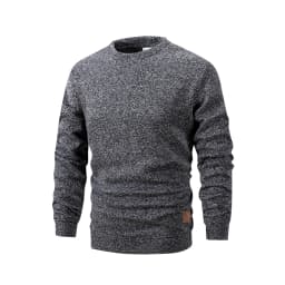 Men's Autumn Long Sleeve Knit Pullover Solid Color Crewneck Warm Sweater Men Casual Loose Sweatshirt Street Sportswear