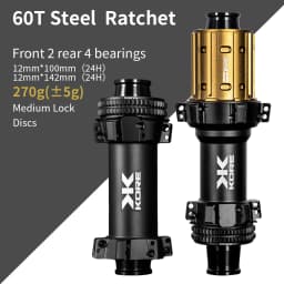 One Pair KORE Bearings Hubset For Road Bicycle Ratchet Thru - Axle Straight - Pull Racing Hub 24 Holes Road Bicycle Accessories