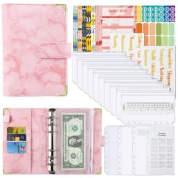 A6 Money Budget Planner Binder With Zipper Envelopes, Cash Envelopes For Budgeting, Money Organizer For A6 Cash Budget Binder