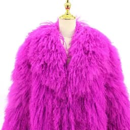 PINK JAVA QC23050-2 new arrival real mongolia sheep fur jackets women winter fur coat wholesale hot sale