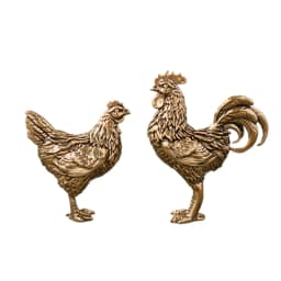 1/2PCS Miniatures Copper Rooster And Hen Ornaments Solid Brass Rooster Small Statue Office Desktop Ornaments Tea Pet Crafts