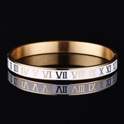 New Design Cuff Bracelet Bangle Stainless Steel Bracelet Enamel Carving Roman Numeral Couple Roman Bangle For Men Women Jewelry