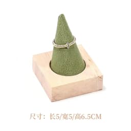 Solid Wood Green Velvet Jewelry Display Stand for Ring Stud Necklace Pendant Bracelet Storage and Display Rack