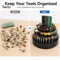 TOKTOS 35/116 Hole Rotary Tool Storage Box 360° Grinding Head Burr Drill Bit Polishing Accessory Organizer for Jewelry Tools