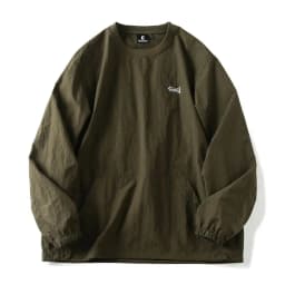 Retro Japanese Style Tech Waterproof Fabric Men's Spring Autumn Loose Color round Neck Long Sleeve Hoodie Casual Fashion