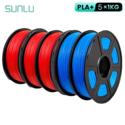 SUNLU 5KG PLA Plus/Clear/AntiString Filament 1.75mm 1kg Spool (2.2lbs) Neatly Wound Filament Fit Most FDM Printer