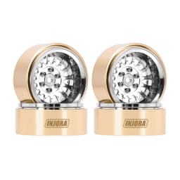 INJORA ModuWheel 1.3" Brass & Aluminum Beadlock Wheels, Negative Offset, for 1/18 1/24 RC Crawlers