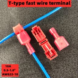 50 PCS,T-shaped Crimp Terminal,Electrical Connector,Connection Clamps,Quick-Free Stripping Plugs,Cable Connector Plug