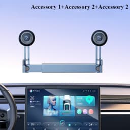 Hipacool Dual-position Car Screen Phone Holder Bracket Metal 360° Adjustable Stand for Tesla Model 3 Highland Y Car Accessories