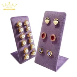 Custom Color Ear Studs Display Rack 12 Holes Earrings Holder Jewelry Organizer L Shaped Earring Display Stand 1pcs
