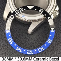 Sloping 38mm * 30.6mm Ceramic/Aluminum Bezel GMT and Diving Watch Insert Fits for 40mm Men's Watch Case Bezel Replacement Insert