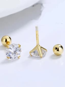 1Pair 925 Sterling Silver tragus Piercing Helix Studs Earrings for Women Girls Zircon Hoop Nose Ring Conch Body Piercing Jewelry