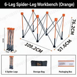 Heavy Duty Spider Workbench 3500kg Max, Folding Stand Bag, Quick Setup No Tool, Woodworking Garage Support 4 6 8 10 12 15 Legs