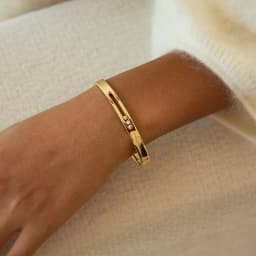 Uworld Classic 18K Plated Gold Color Removable White Rhinestone Bracelet Women Waterproof Stainless Steel Jewelry Bracelets Lady
