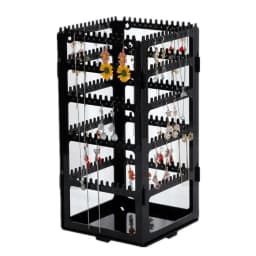 Rotating Jewelry Display Stand Earclip Earnail Earring Storage Stand Portable Earaccessory Storage Box Hanging Necklace Stand