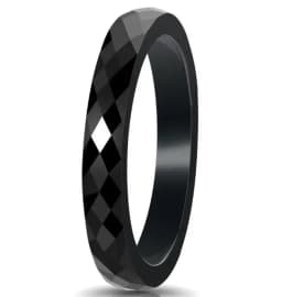 VQYSKO Trendy Black & White Color Cutting Ceramics Rings Jewelry Classic Wedding Engagement Rings For Women Anneaux Anillos