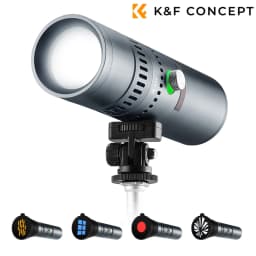 K&F CONCEPT SP25C 25W RGB Photography Flashlight with Mount Stand 20 Gobo 9000mAh Zoomable Video Spotlight 4000 Lux Studio Light