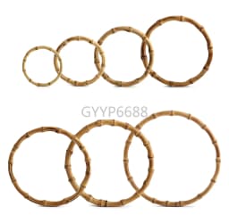 10/14/20PCS 8-25cm Natural Bamboo Bag Handles Handbag Round Ring Handle For Tote Purse Frames DIY Handmade Gift Box Accessories