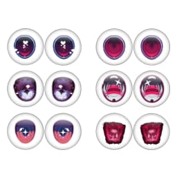 12pcs/set14MM Eyechips Originality Pattern Blyth Toy Anime Doll Eye Chips Glass Eyes Cabochons Round Drop Glue Eye DIY Jewelry