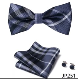 Great Quality Silver Office Butterfly Hanky Cufflink Set Bowtie For Men Geometric Hombre Formal Clothing