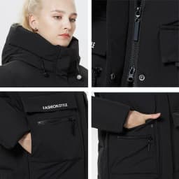 ICEbear 2023 Winter Women Jacket Long Cotton Big Pockets Ladies Coat Women's Thickened Warm Parka GWD22578-1D