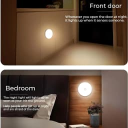 HPH LED Night Light Smart Motion Sensor Lamp 2pcs Automatic Lighting USB Rechargeable Wireless Magentic Suction Home Night Light