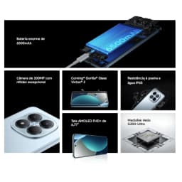 Xiaomi Celular Redmi Note 15 Pro 4G,Versão Global 256GB E 8GB RAM, MediaTek Helio G200-Ultra, Câmera 200MP