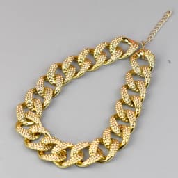 ABS Plastic Dog Collar Chain Diamond Inlay Sparkle Bulldog Necklace Cat Collars Pet Accessories Small Medium Large Dogs Golden