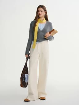 DUSHU Plus-size Women's Oversized Wide-leg Drawstring Cargo Pants Winter 2025 Collection Relaxed Rhythm Casualwear Winter New